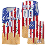 Custom American Flag Basketball Kits with Ice Cream Element Pattern