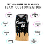 Custom Black Basketball Kits with Ice Cream Element Pattern