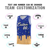 Custom Royal Blue Basketball Kits with Ice Cream Element Pattern