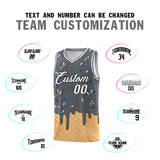 Custom Gray Basketball Kits with Ice Cream Element Pattern