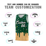 Custom Green Basketball Kits with Ice Cream Element Pattern
