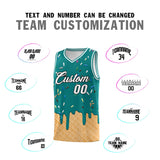 Custom Teal Basketball Kits with Ice Cream Element Pattern