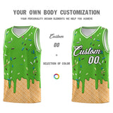 Custom Light Green Basketball Kits with Ice Cream Element Pattern