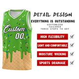 Custom Light Green Basketball Kits with Ice Cream Element Pattern