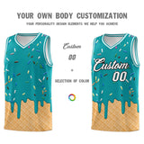Custom Aqua Basketball Kits with Ice Cream Element Pattern