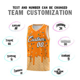 Custom Orange Basketball Kits with Ice Cream Element Pattern