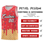 Custom Light Red Basketball Kits with Ice Cream Element Pattern