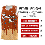 Custom Dark Orange Basketball Kits with Ice Cream Element Pattern