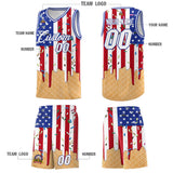 Custom American Flag Basketball Kits with Ice Cream Element Pattern