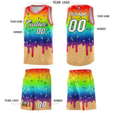 Custom Rainbow Basketball Kits with Ice Cream Element Pattern