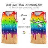 Custom Rainbow Basketball Kits with Ice Cream Element Pattern