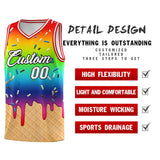 Custom Rainbow Basketball Kits with Ice Cream Element Pattern