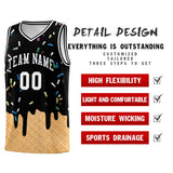 Custom Black Basketball Kits with Ice Cream Element Pattern