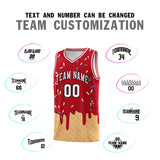 Custom Red Basketball Kits with Ice Cream Element Pattern