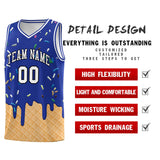 Custom Royal Blue Basketball Kits with Ice Cream Element Pattern