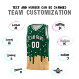 Custom Green Basketball Kits with Ice Cream Element Pattern