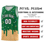 Custom Kelly Green Basketball Kits with Ice Cream Element Pattern