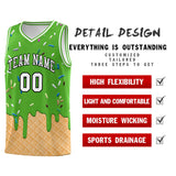 Custom Light Green Basketball Kits with Ice Cream Element Pattern