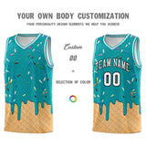 Custom Aqua Basketball Kits with Ice Cream Element Pattern