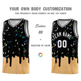 Custom Black Basketball Kits with Ice Cream Element Pattern