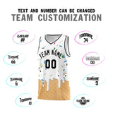 Custom White Basketball Kits with Ice Cream Element Pattern