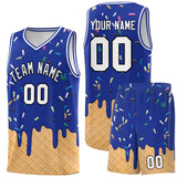 Custom Royal Blue Basketball Kits with Ice Cream Element Pattern