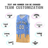Custom Light Blue Basketball Kits with Ice Cream Element Pattern