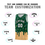 Custom Green Basketball Kits with Ice Cream Element Pattern