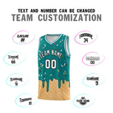 Custom Teal Basketball Kits with Ice Cream Element Pattern