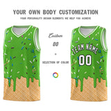 Custom Light Green Basketball Kits with Ice Cream Element Pattern