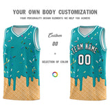 Custom Aqua Basketball Kits with Ice Cream Element Pattern