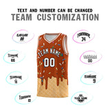 Custom Dark Orange Basketball Kits with Ice Cream Element Pattern