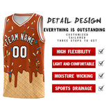 Custom Dark Orange Basketball Kits with Ice Cream Element Pattern