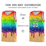 Custom Rainbow Basketball Kits with Ice Cream Element Pattern