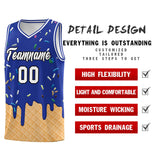 Custom Royal Blue Basketball Kits with Ice Cream Element Pattern