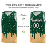 Custom Green Basketball Kits with Ice Cream Element Pattern