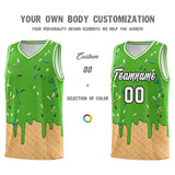 Custom Light Green Basketball Kits with Ice Cream Element Pattern