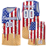 Custom American Flag Basketball Kits with Ice Cream Element Pattern
