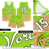 Custom Coffee Basketball Kits with Ice Cream Element Pattern