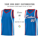 Custom Royal Red-White Ribbon Pattern Basketball Kits