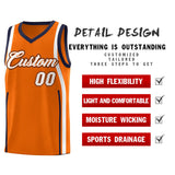 Custom Orange Navy-White Ribbon Pattern Basketball Kits