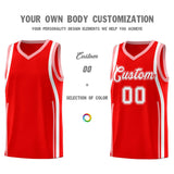 Custom Light Red Light Pink-White Ribbon Pattern Basketball Kits
