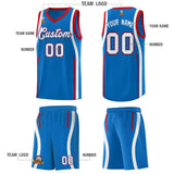 Custom Royal Red-White Ribbon Pattern Basketball Kits