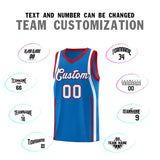 Custom Royal Red-White Ribbon Pattern Basketball Kits