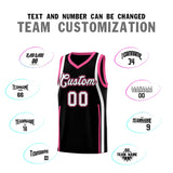 Custom Black Pink-White Ribbon Pattern Basketball Kits