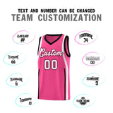 Custom Pink Black-White Ribbon Pattern Basketball Kits