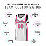 Custom White Pink-Black Ribbon Pattern Basketball Kits
