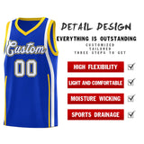 Custom Royal Gold-White Ribbon Pattern Basketball Kits