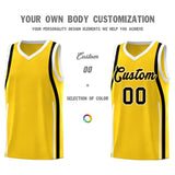 Custom Gold Black-White Ribbon Pattern Basketball Kits