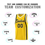 Custom Gold Black-White Ribbon Pattern Basketball Kits